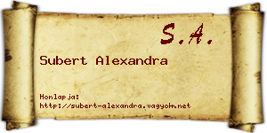 Subert Alexandra névjegykártya